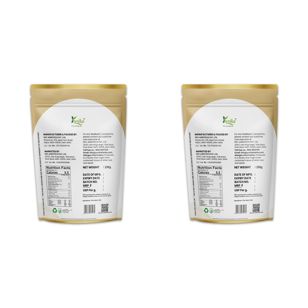 Flax Seeds - Alsi - Linum Usitatissimum 500gm (Pack of 2 - 250gm Each)