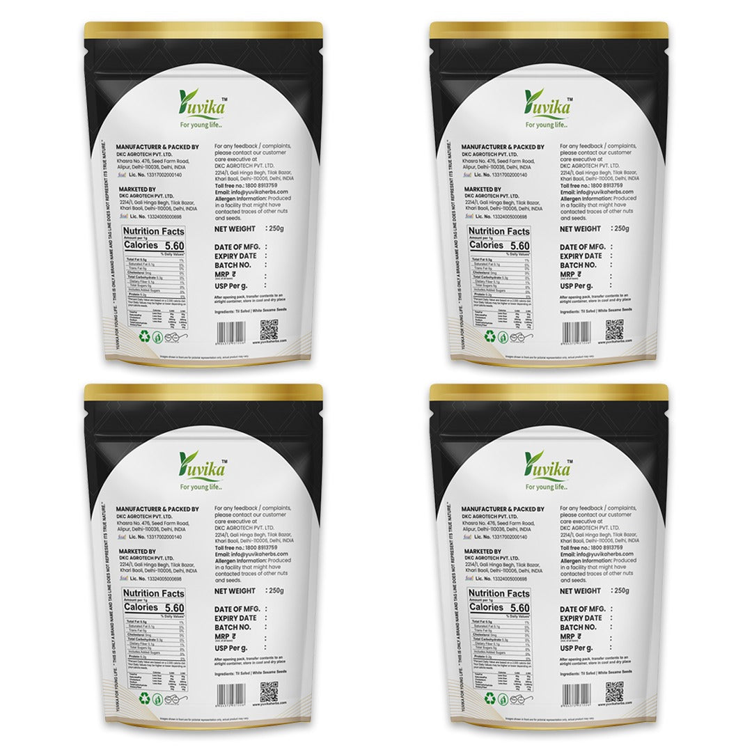 Til Safed - White Seasame Seeds 1kg (Pack of 4 - 250gm Each)