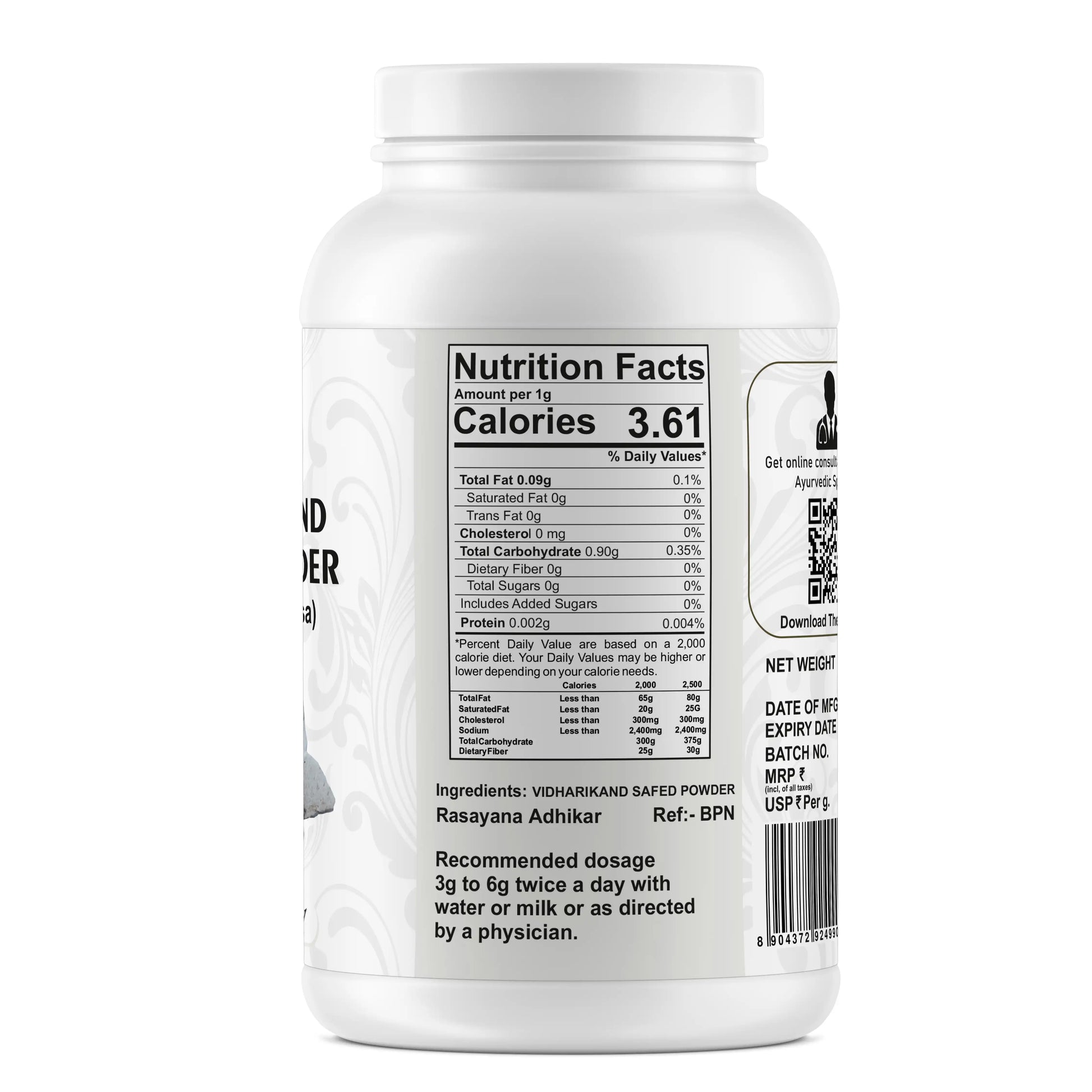 Vidharikand Safed Powder