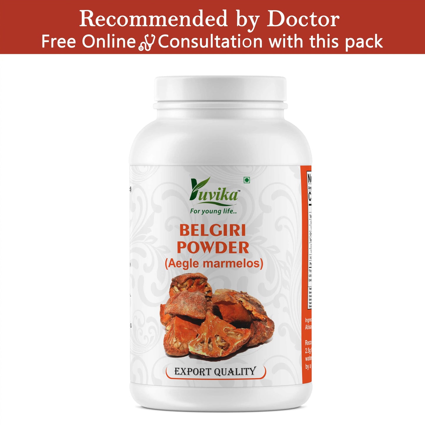 Yuvika Belgiri Powder - Bealgiri - Bael Phal Dry - Aegle Marmelos - Wood Apple (100g)