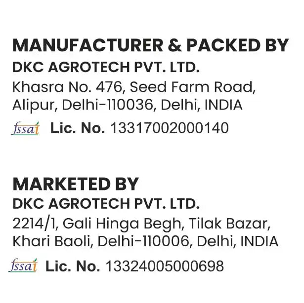 company details on pouch